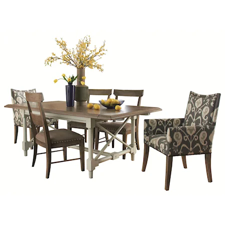 Eclectic Dining Room Table and Chair Set